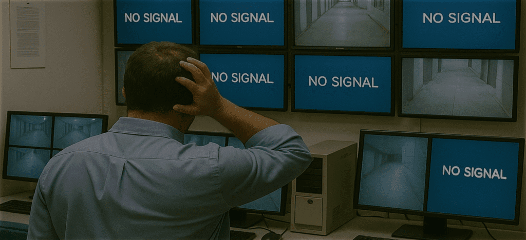 Sistema de CFTV com problemas em São Paulo.